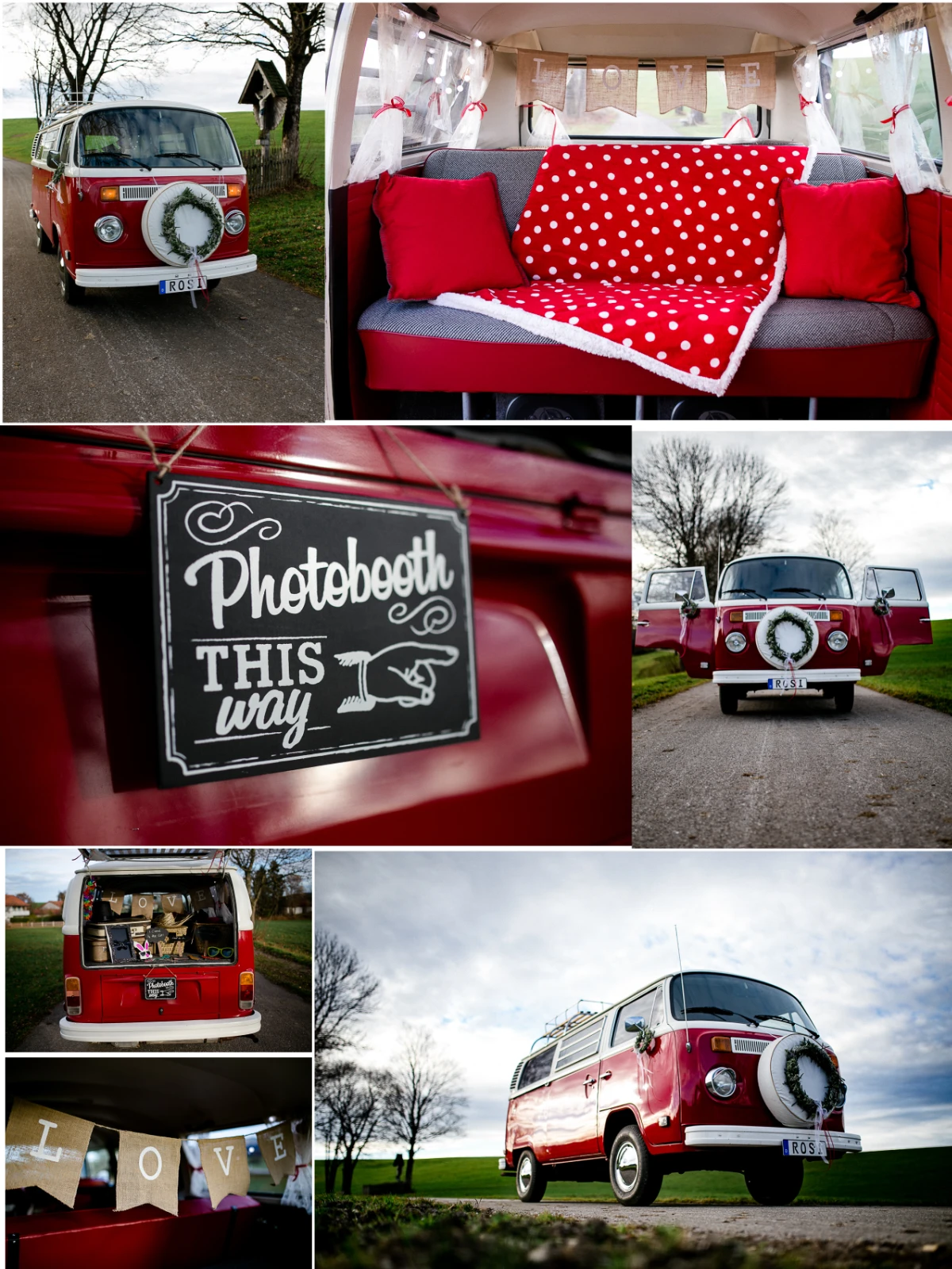 Restaurierter roter VW-Bulli Foto-Rosi